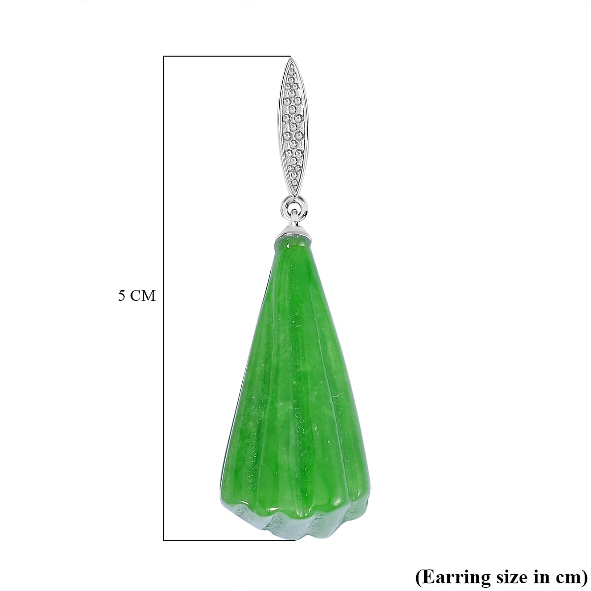 Green Jadeite Jade Earrings in Rhodium Overlay Sterling Silver 65.90 Ct. 7693175 5