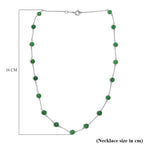 Green Jade Necklace (Size - 18) in Rhodium Overlay Sterling Silver 28.46 Ct.