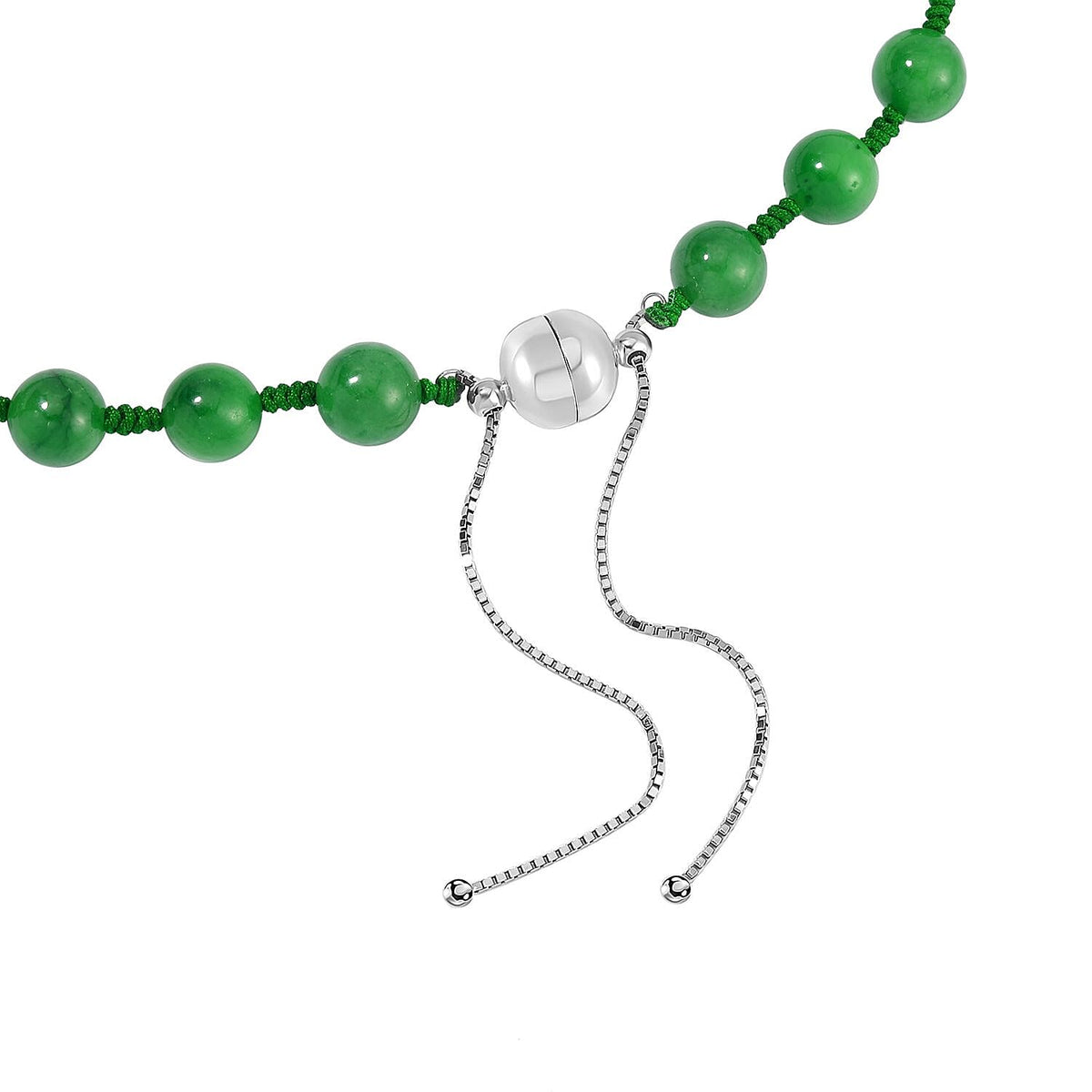 Extremely Rare Green Jade Carved Dragon Necklace (Size - 18) in Rhodium Overlay Sterling Silver 411.00 Ct. 7691746 5