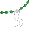 Extremely Rare Green Jade Carved Dragon Necklace (Size - 18) in Rhodium Overlay Sterling Silver 411.00 Ct.