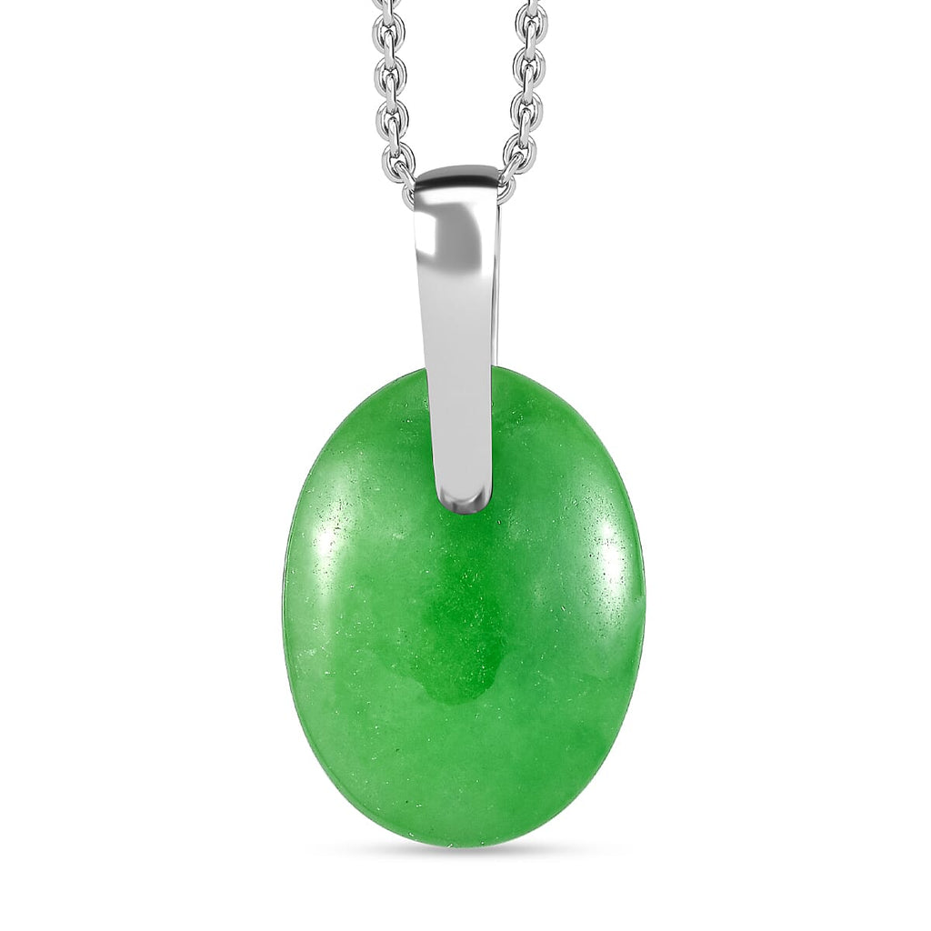 Green Jadeide Pendant with Chain (Size - 20) 26.50 Ct.