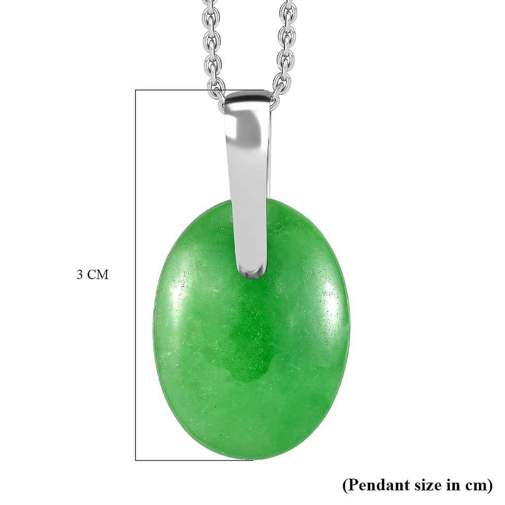 Green Jadeide Pendant with Chain (Size - 20) 26.50 Ct.
