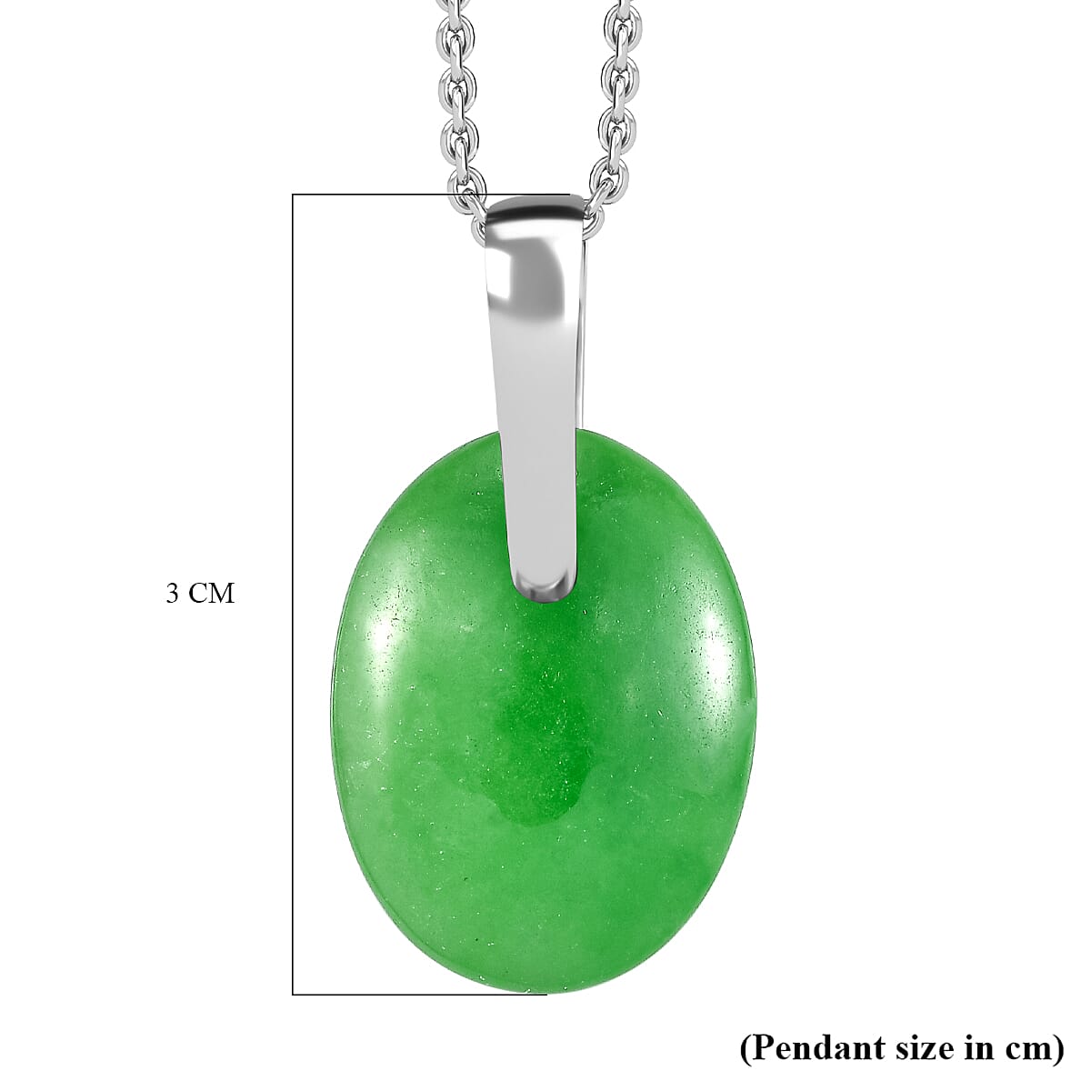 Green Jadeide Pendant with Chain (Size - 20) 26.50 Ct. 4322312 7