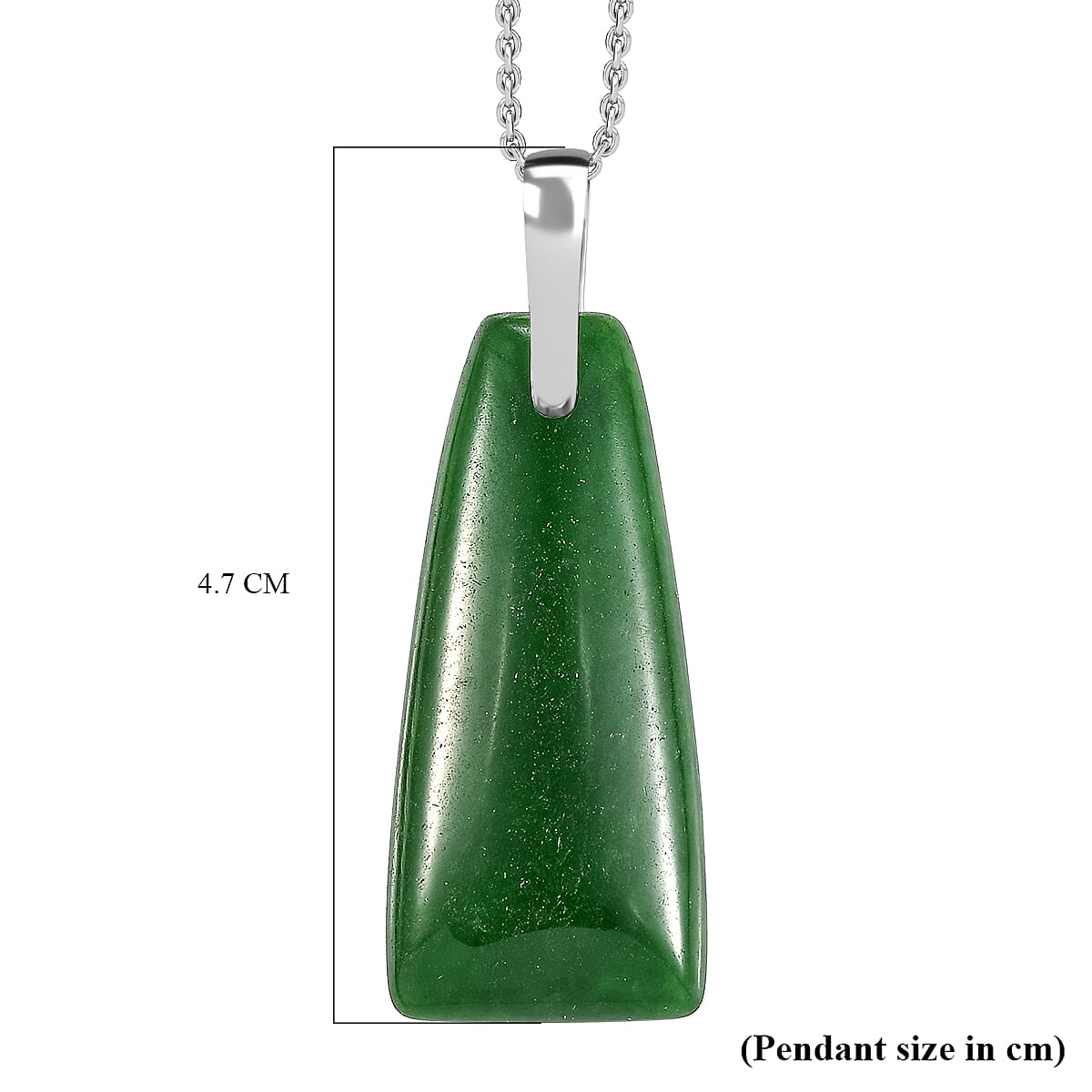 Green Jade Sterling Silver Pendant with Chain (Size - 20) 28.00 Ct. 4322325 7
