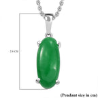 Green Jadeite Sterling Silver Pendant with Chain (Size 20) 6.700  Ct.