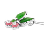 GP Italian Garden Collection - Green Jade, Pink Jade, White Zircon & Blue Sapphire Butterfly Pendant with Chain (Size 18) in Rhodium Overlay Sterling Silver 7.54 Ct
