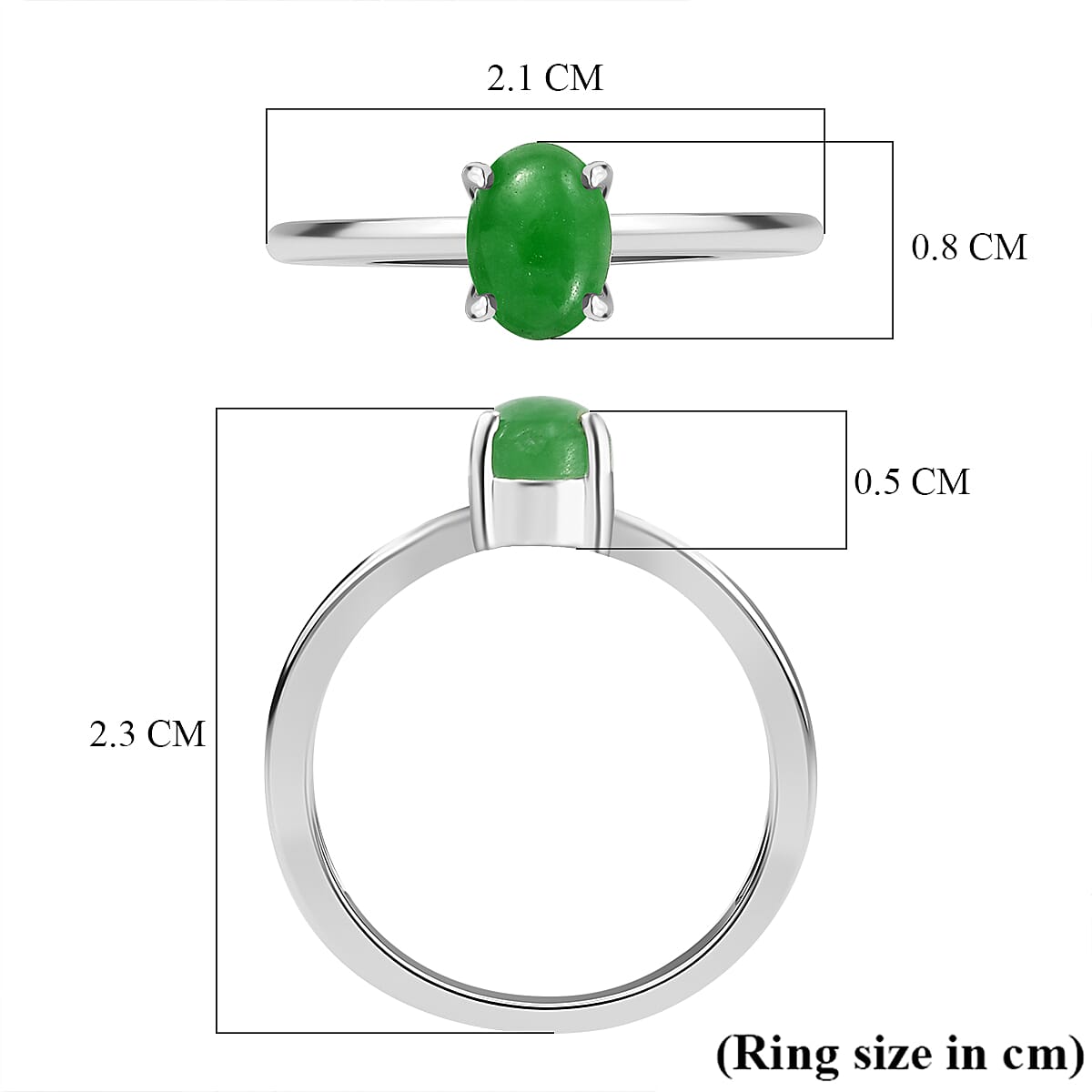 Green Jade Ring in Sterling Silver 1.04 Ct. 7970209 5
