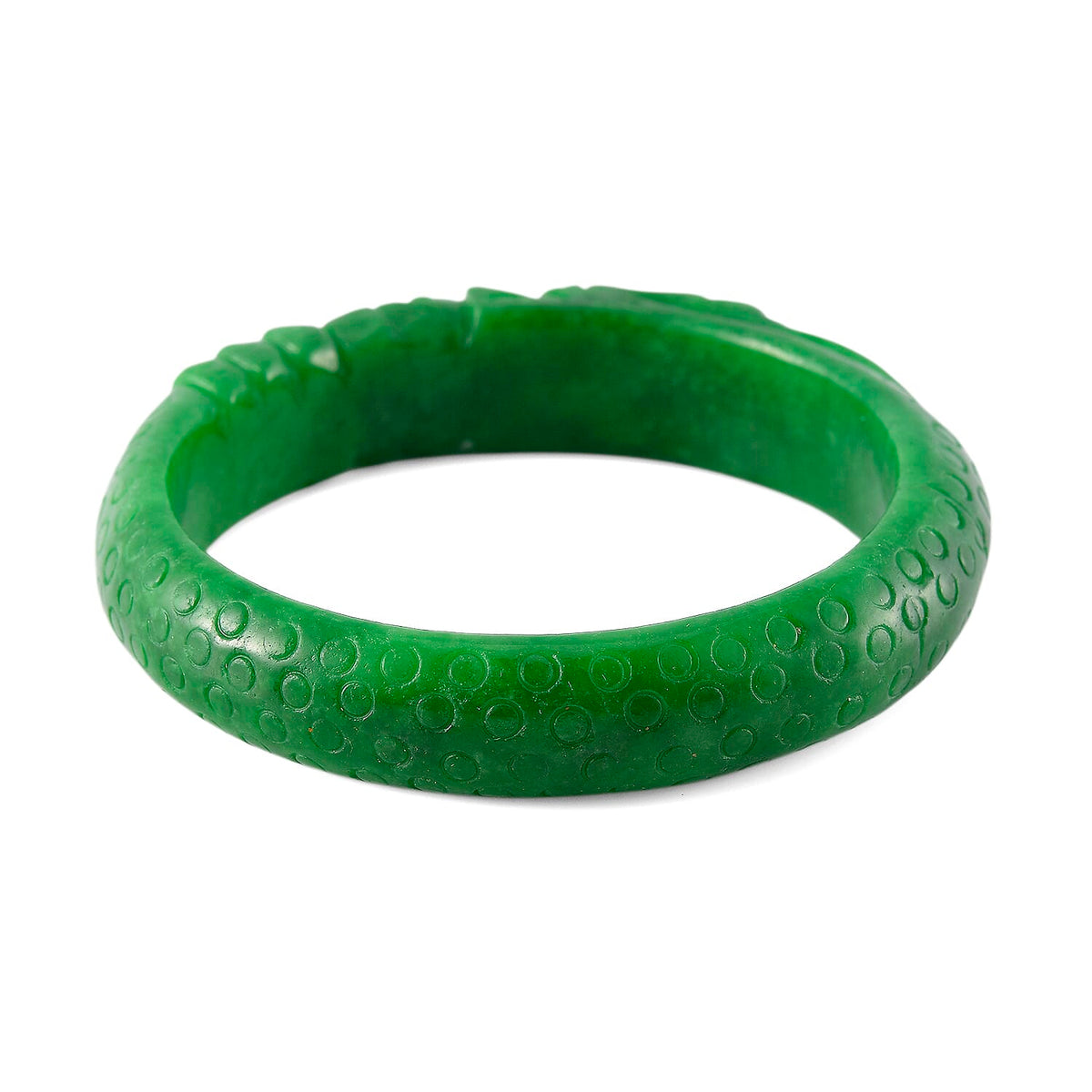 Pixiu Green Jade Stone Bangle (Size 7.5) 240.00 Ct. V32521038 4
