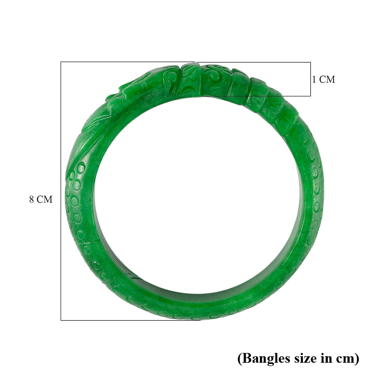 Pixiu Green Jade Stone Bangle (Size 7.5) 240.00 Ct. V32521038 5