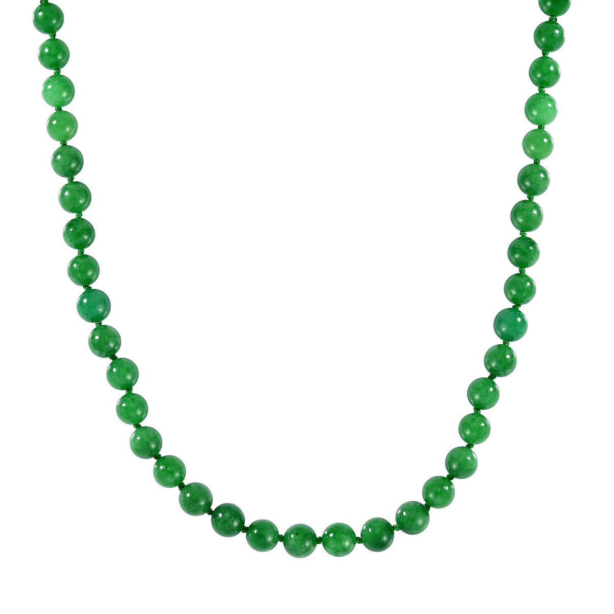 Green Jade Beads Necklace 385.50 Ct (Size 30) 7557534 2