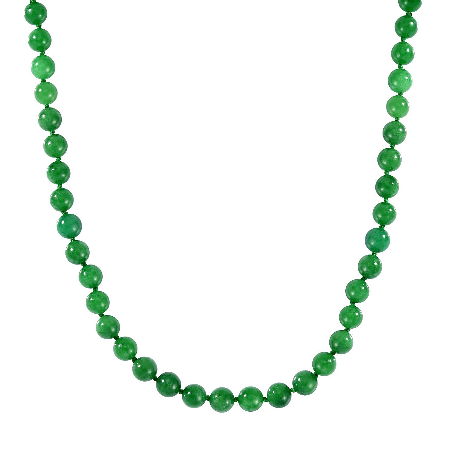 Green Jade Beads Necklace 385.50 Ct (Size 30) 7557534 2
