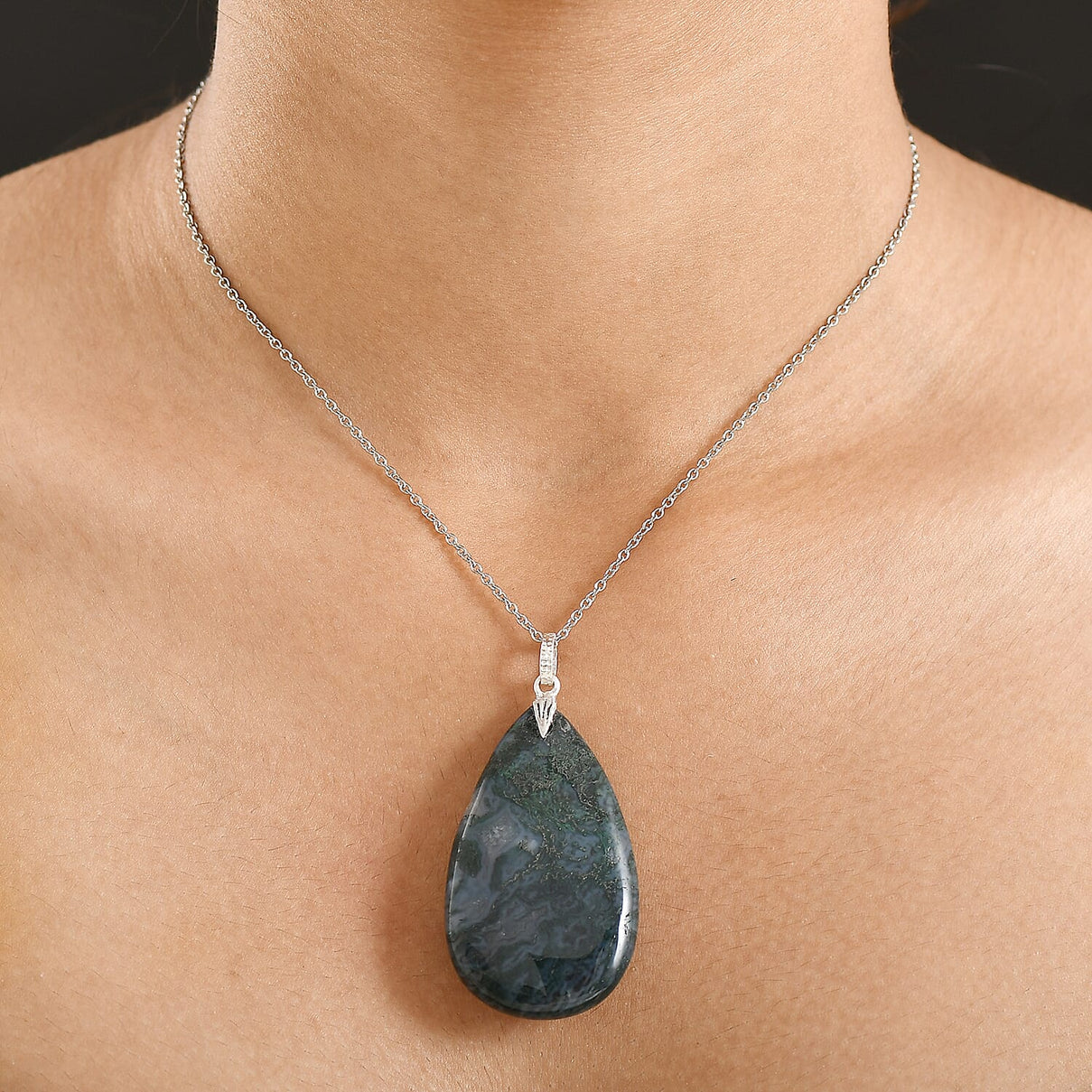 Green Jasper Pendant with Chain (Size 20) 119.18 Ct. 4433191 3