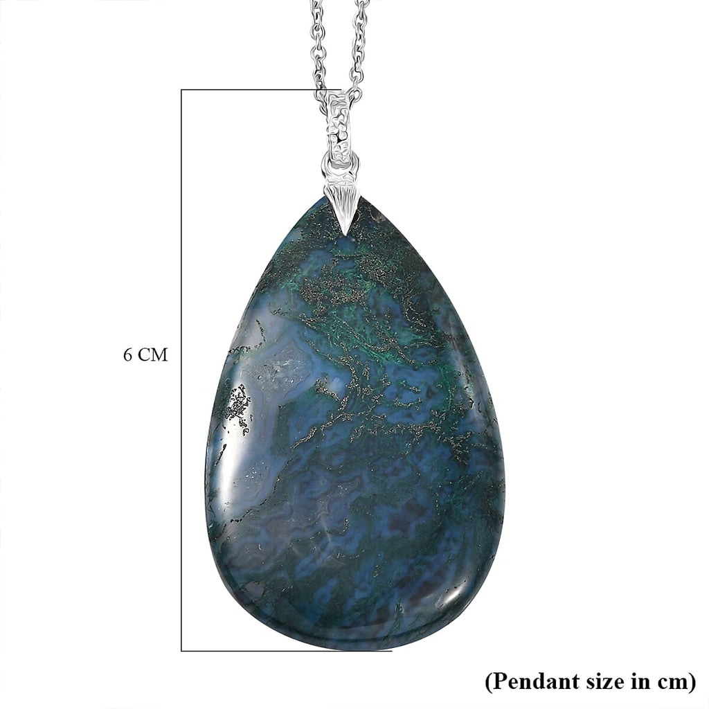Green Jasper Pendant with Chain (Size 20) 119.18 Ct.