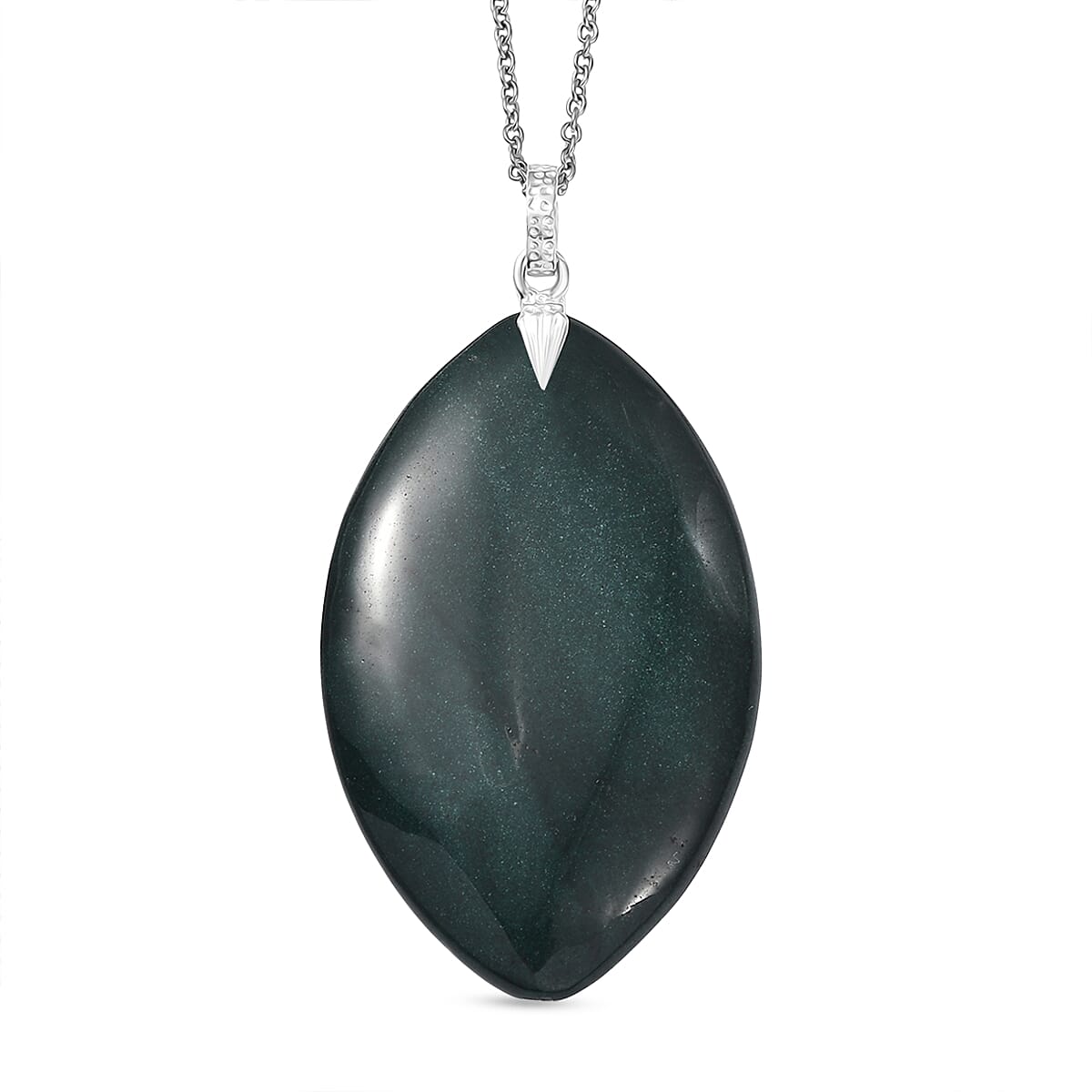 Green Jasper Pendant with Chain (Size 20) 119.18 Ct. 4433192 0