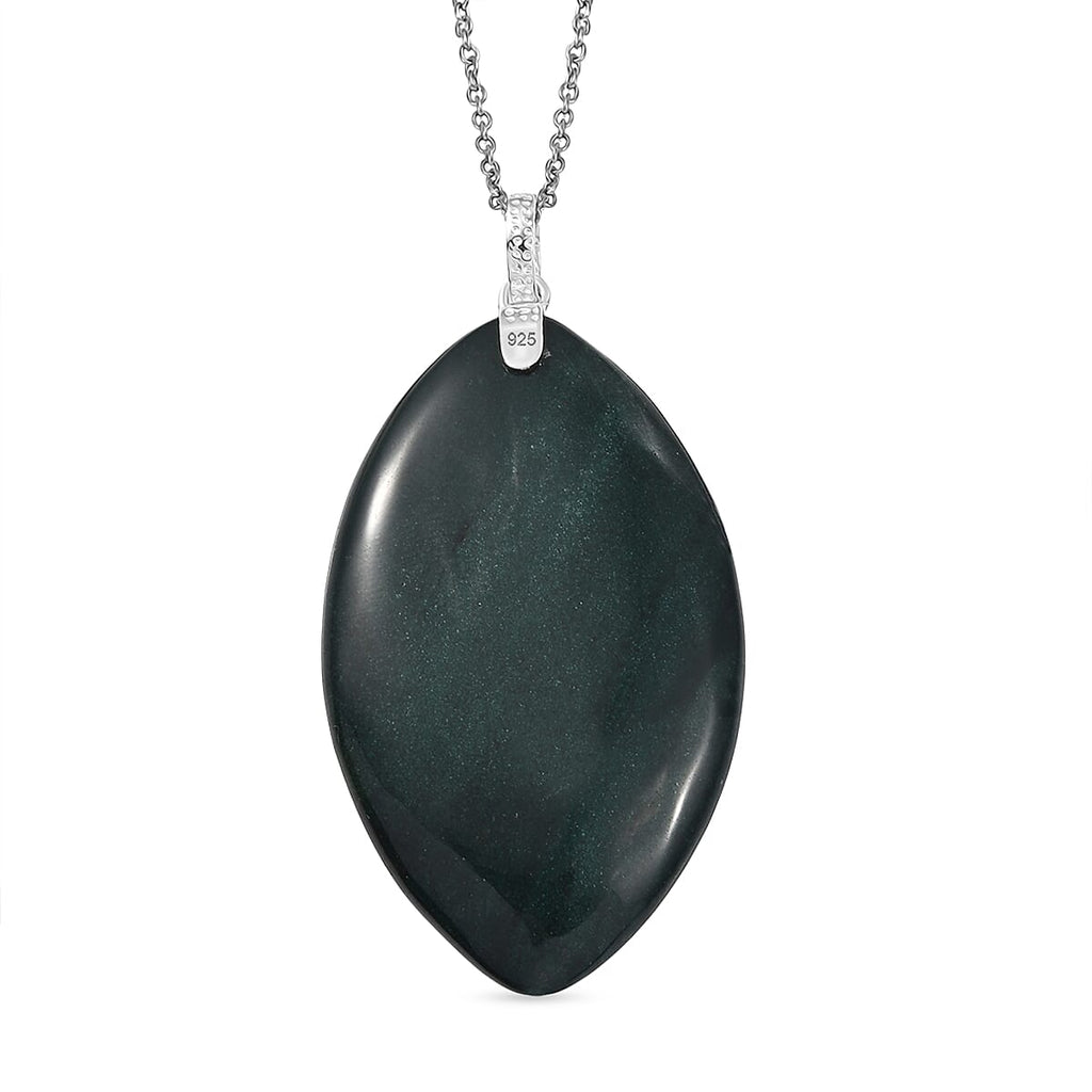 Green Jasper Pendant with Chain (Size 20) 119.18 Ct.