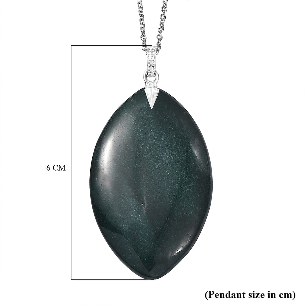 Green Jasper Pendant with Chain (Size 20) 119.18 Ct.
