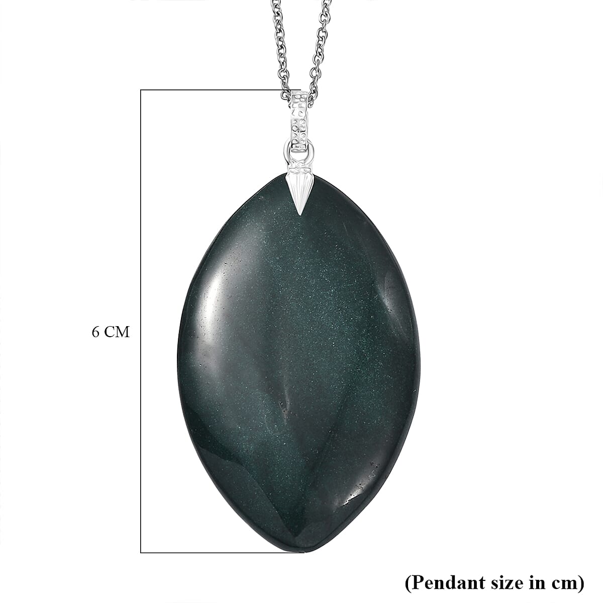 Green Jasper Pendant with Chain (Size 20) 119.18 Ct. 4433192 6