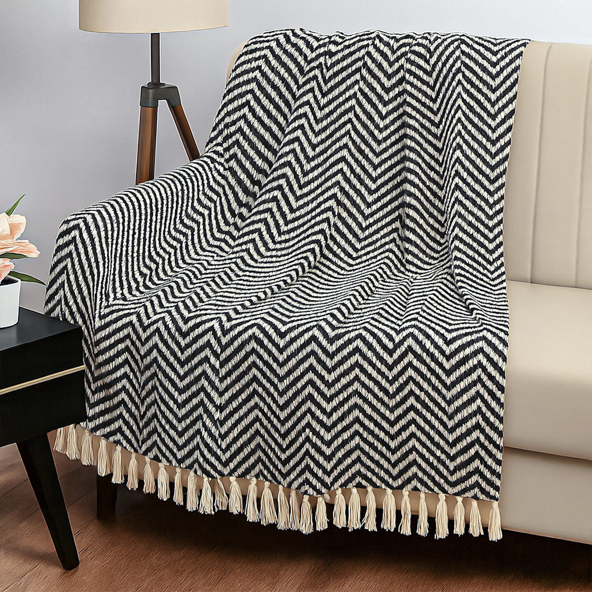 Green Living Collective Cotton Throw Blanket (Size 200x170 cm) - Brown 8056777 0