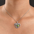 D'Joy Green Mojave Turquoise Black Oxidised Pendant with Cable Chain (Size 20) Sterling Silver 1.79 Ct.