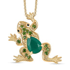 GP Italian Garden Collection - Green Onyx, Blue Sapphire, Natural Chrome Diopside, Black Spinel Fancy Pendant in 18K YG Vermeil Sterling Silver 1.37 ct