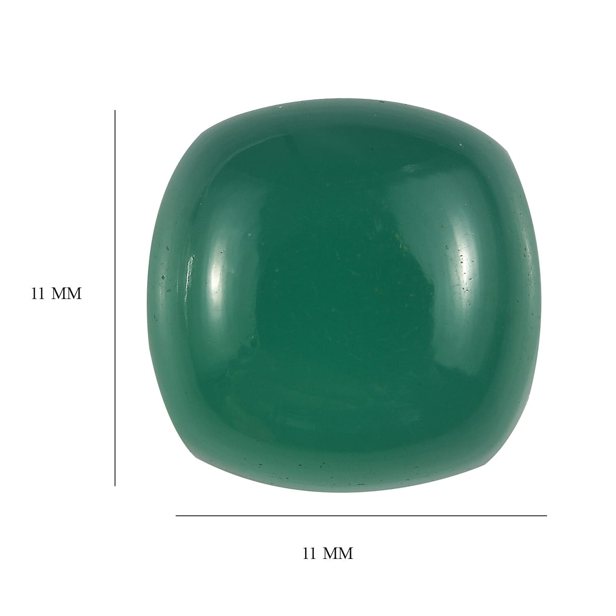 Green Onyx Cushion Cut 11X11 mm Gemstone, 6.21 Ct V32513266 4