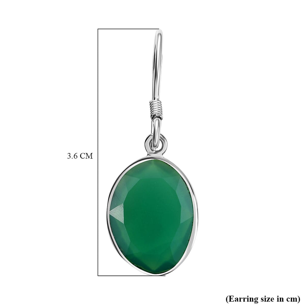 Verde Onyx J Hoop Earring in Sterling Silver 11.38 Ct.