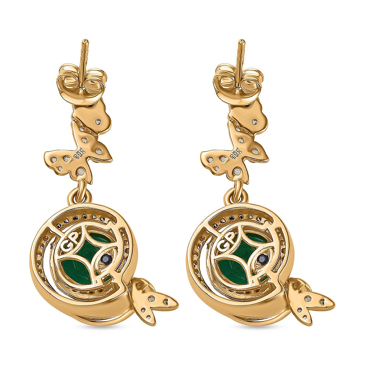 GP Italian Garden Collection - Verde Onyx and Multi Gemstone Earrings in 18K Vermeil Yellow Gold and Platinum Plated Sterling Silver 6.25 ct. 7764118 10