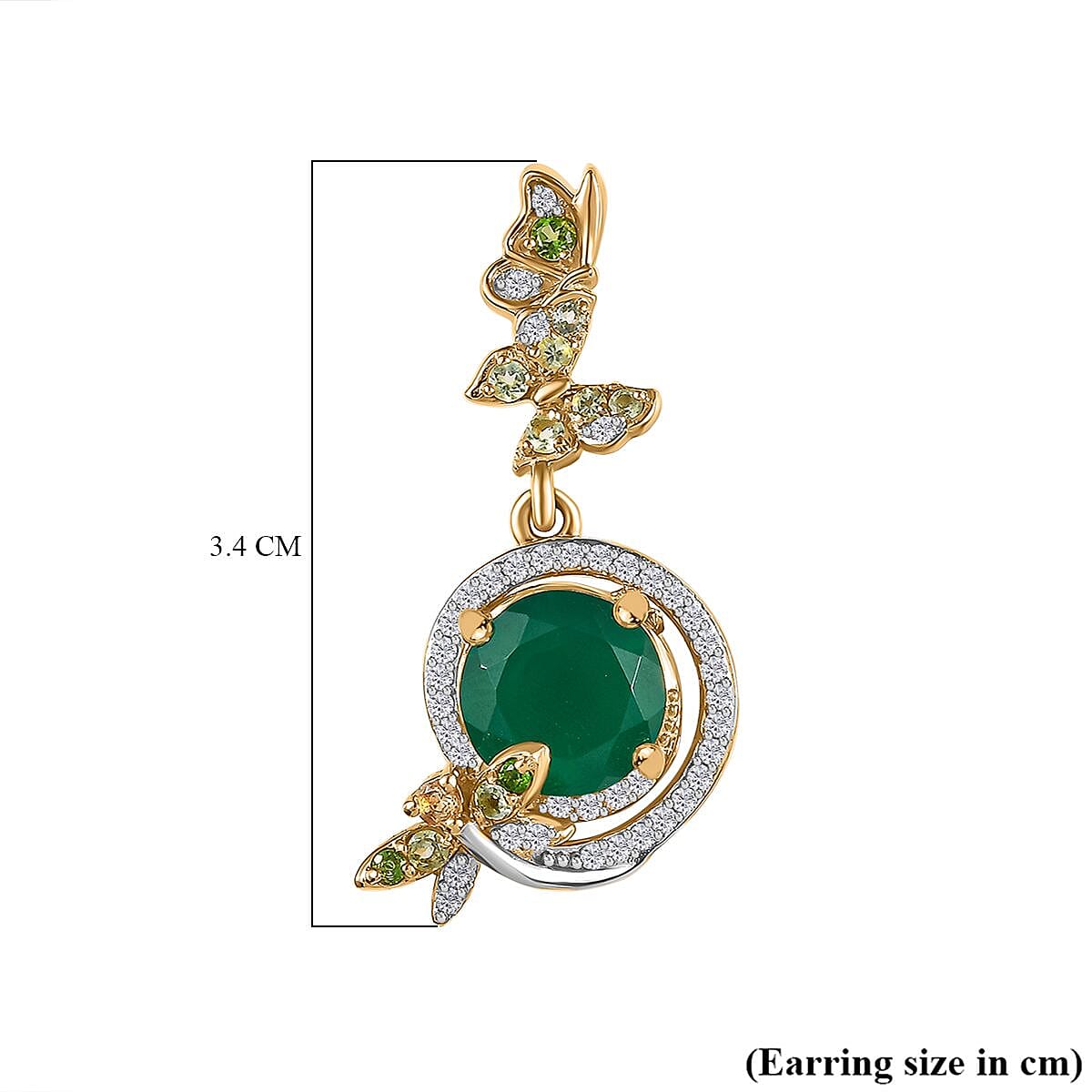GP Italian Garden Collection - Verde Onyx and Multi Gemstone Earrings in 18K Vermeil Yellow Gold and Platinum Plated Sterling Silver 6.25 ct. 7764118 12