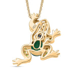 GP Italian Garden Collection - Green Onyx & Multi Gemstone Pendant with Chain (Size 20) in 18K YG Vermeil Sterling Silver Silver Wt. 6.94 Gms  1.370  Ct.
