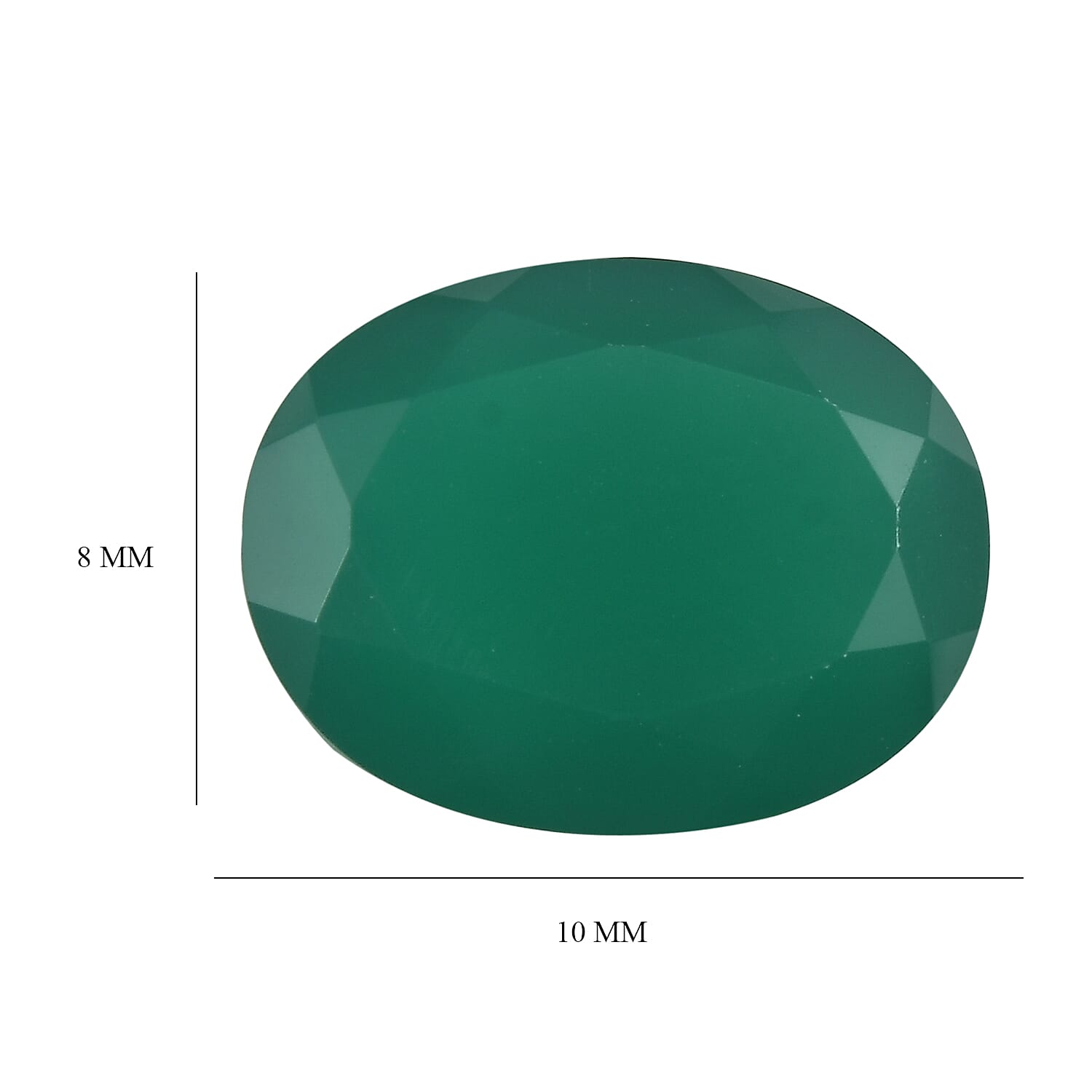 Green Onyx Oval Cut Cut 10X8 mm Gemstone, 2.32 Ct 8499237 4