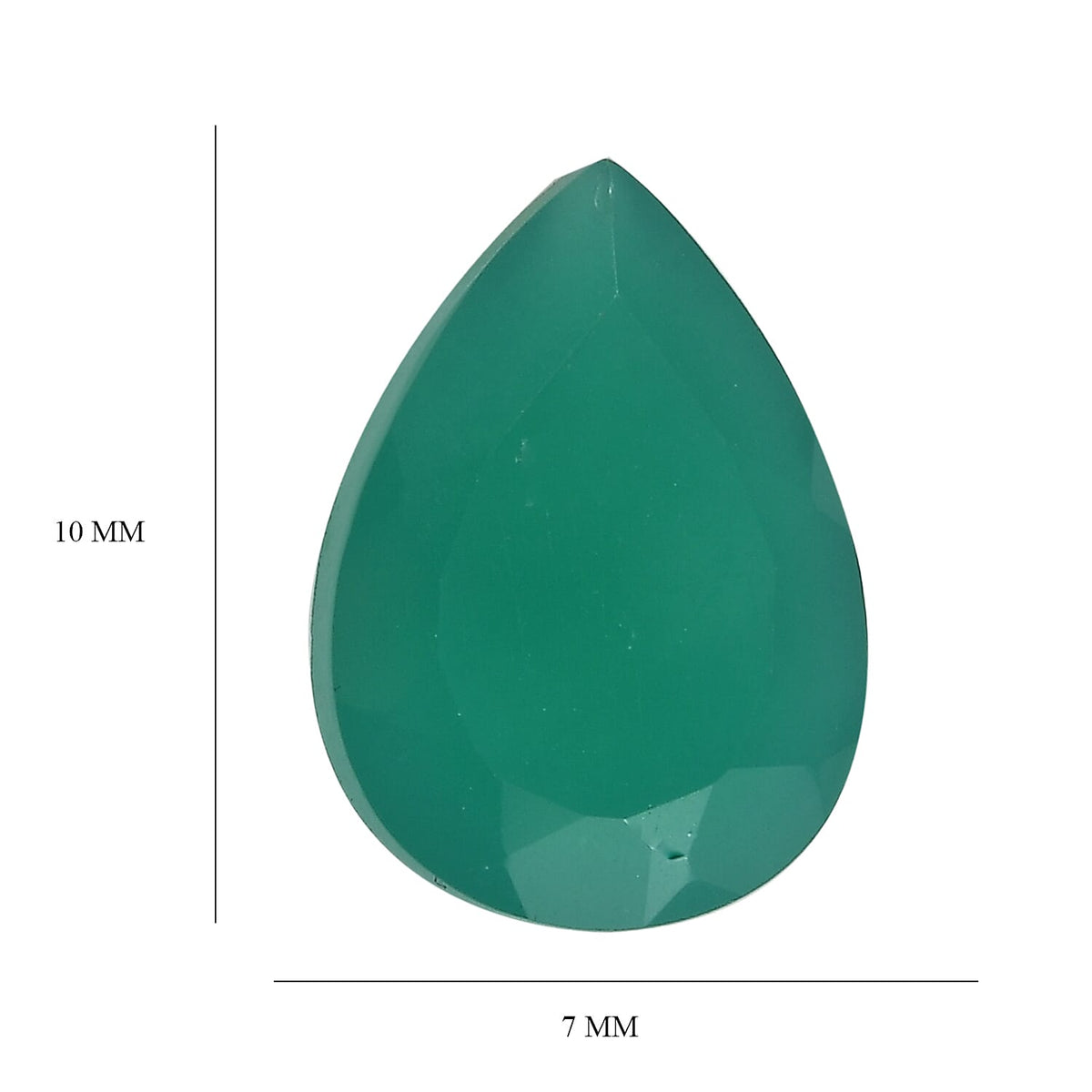 Green Onyx Pear 10X7 mm Gemstone, 1.72 Ct V32513256 4