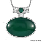Green Onyx Pendant with Chain (Size - 20) 80.50 Ct.