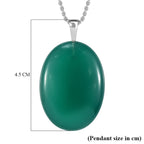 Verde Onyx Sterling Silver Pendant with Chain (Size - 20)  51.32 Ct.