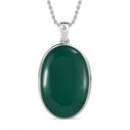 Verde Onyx Pendant with Chain (Size 20)  30.00 Ct.