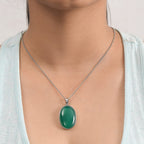 Verde Onyx Pendant with Chain (Size 20)  30.00 Ct.