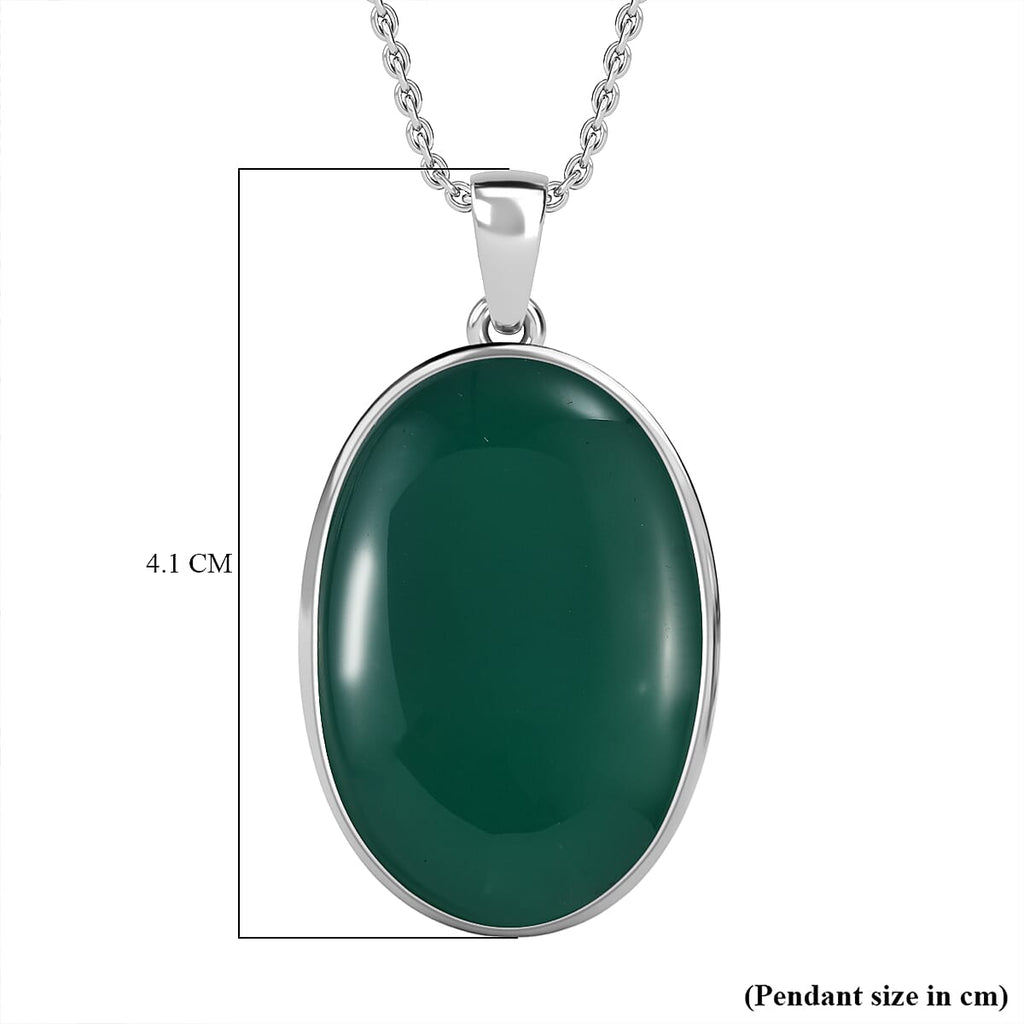 Verde Onyx Pendant with Chain (Size 20)  30.00 Ct.