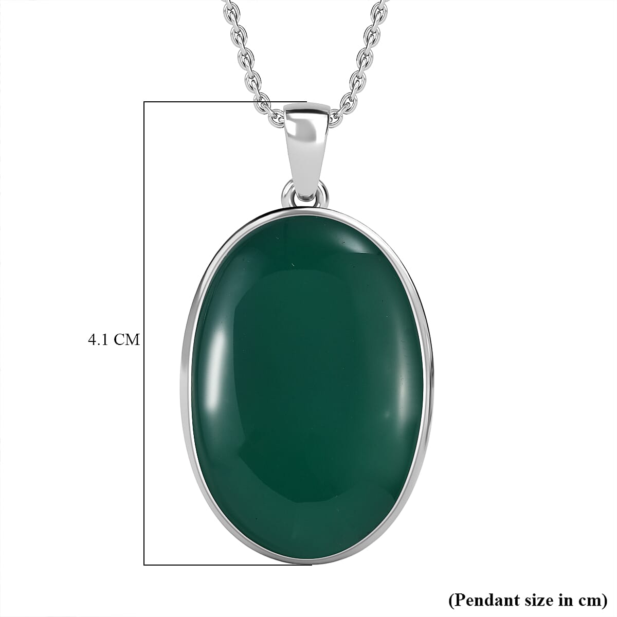 Verde Onyx Solitaire Pendant with Chain (Size 20)  30.00 Ct. 4290158 7