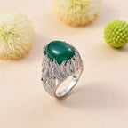 Designer Inspired - Green Onyx Solitaire Ring 10 ct