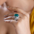 Designer Inspired - Green Onyx Solitaire Ring 10 ct