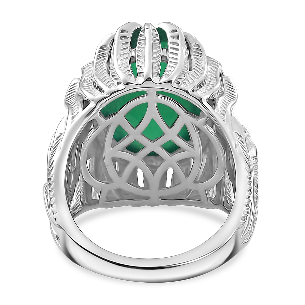 Designer Inspired - Green Onyx Solitaire Ring 10 ct. 7925868 4