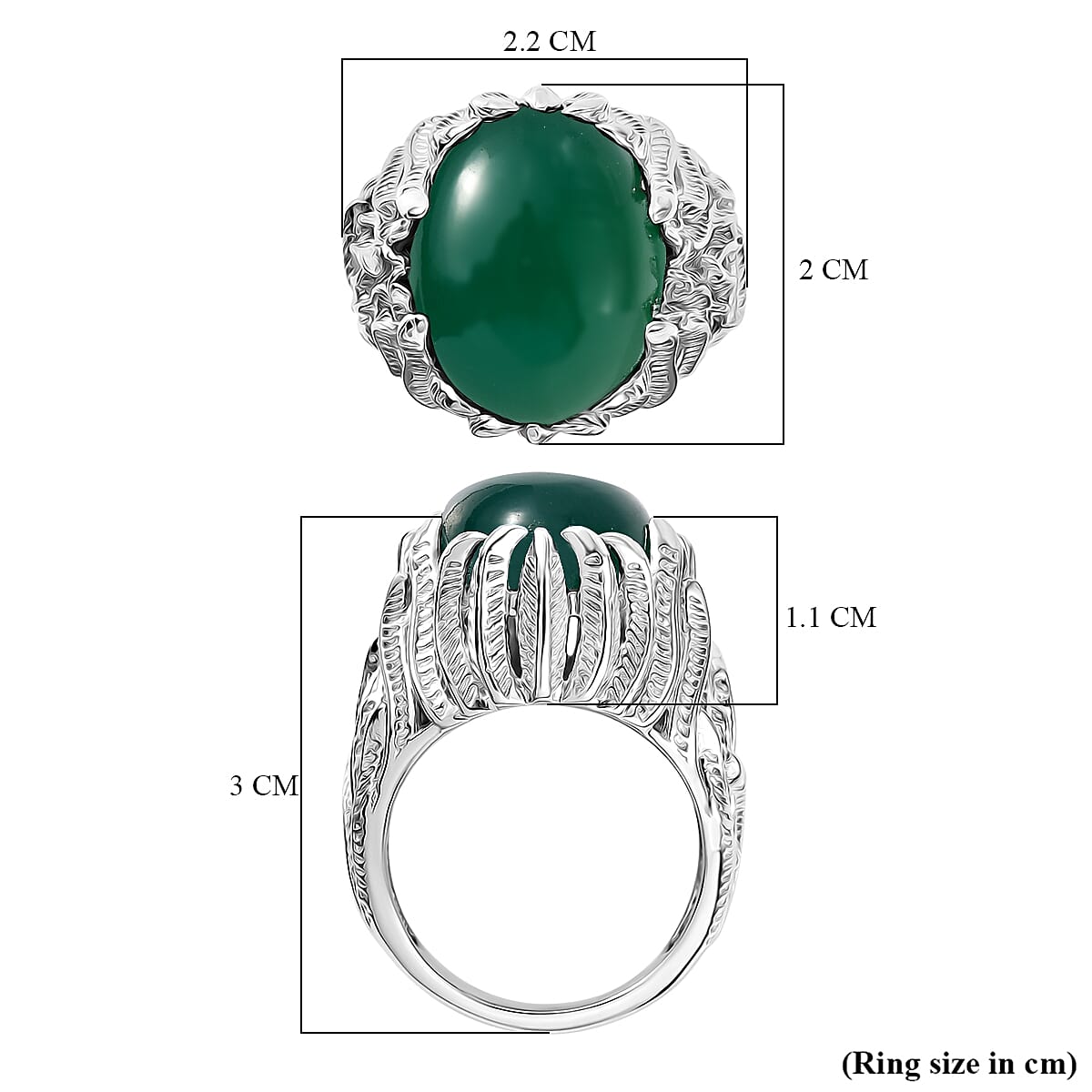 Designer Inspired - Green Onyx Solitaire Ring 10 ct. 7925868 5