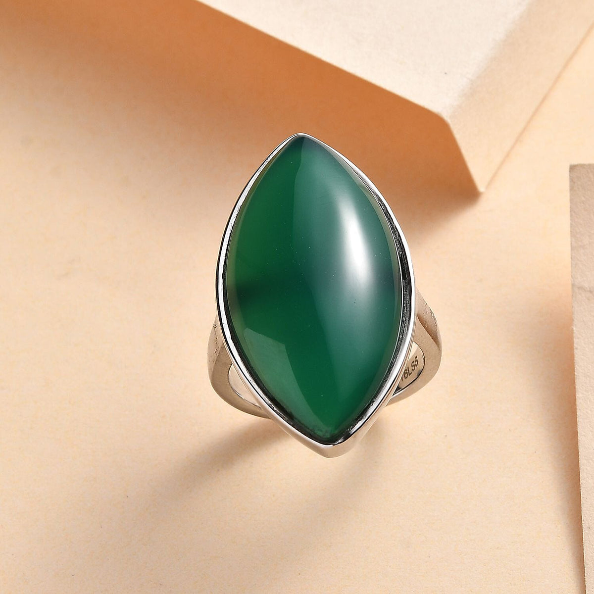 ONE TIME DEAL - Verde Onyx Solitaire Ring 19.50 Ct. 7845208 2
