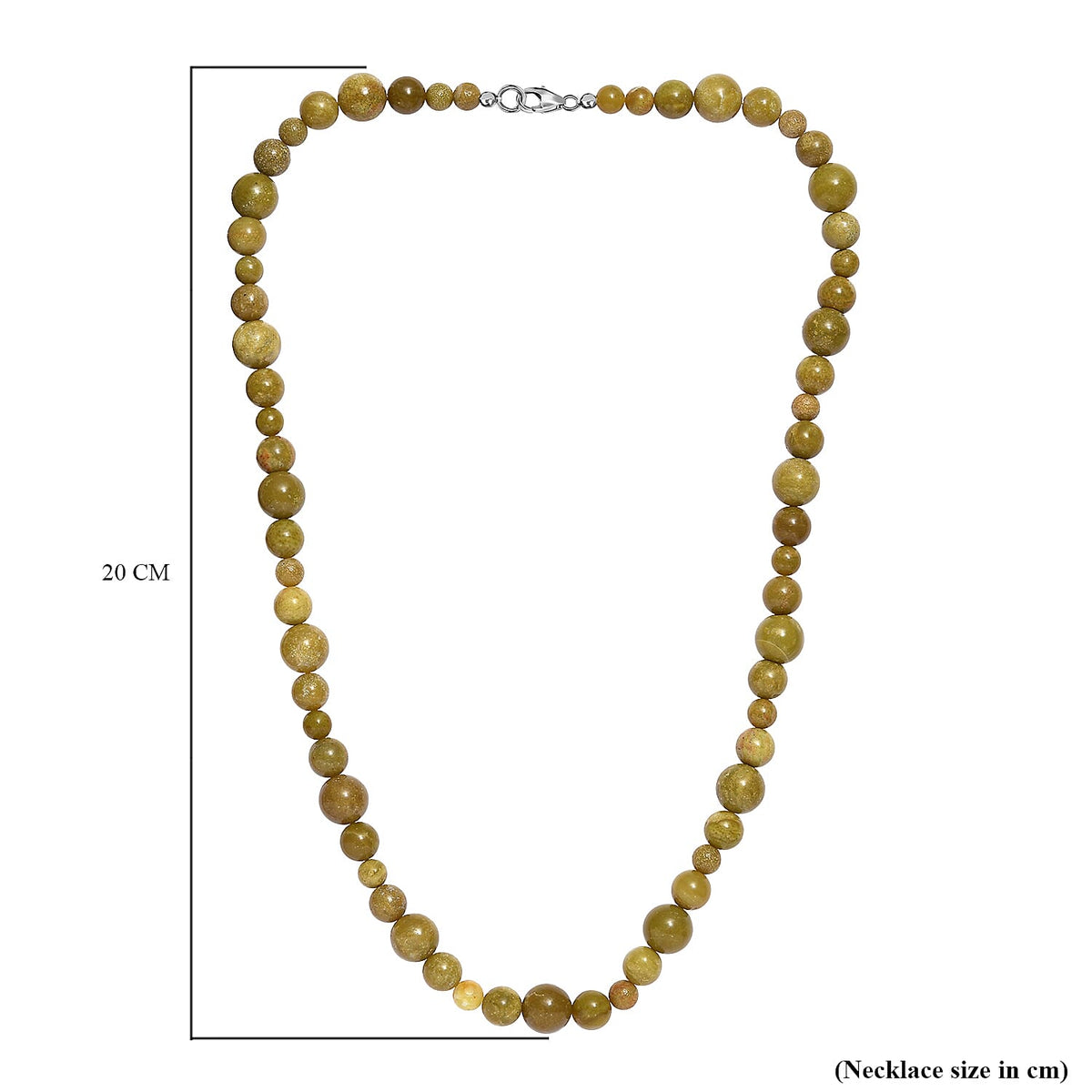 First Time Ever Natural Green Opal Necklace (Size - 20) in Platinum Overlay Sterling Silver 175.26 Ct 7574229 4