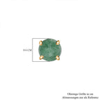 Green Quartz  Solitaire Stud Push Post Earring  Sterling Silver 1.80 ct  1.932  Ct.