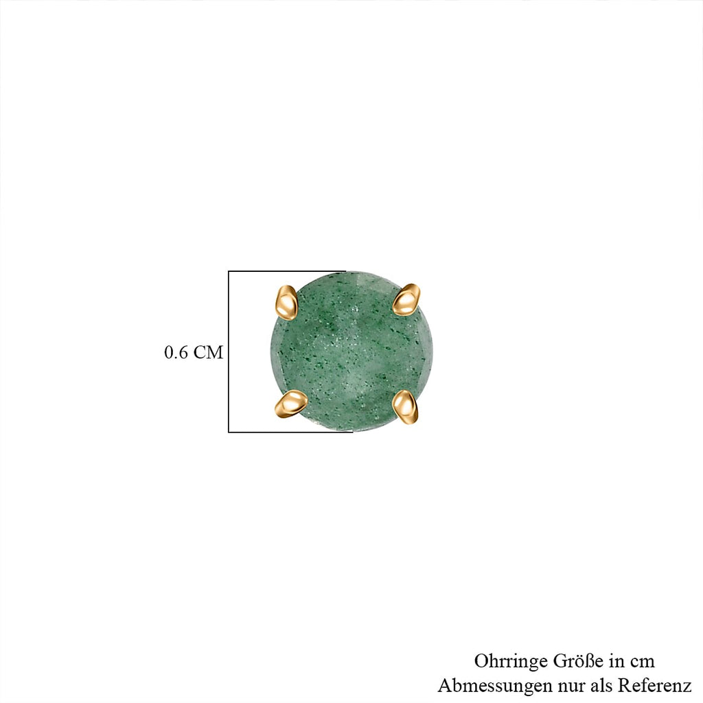 Green Quartz  Solitaire Stud Push Post Earring  Sterling Silver 1.80 ct  1.932  Ct.