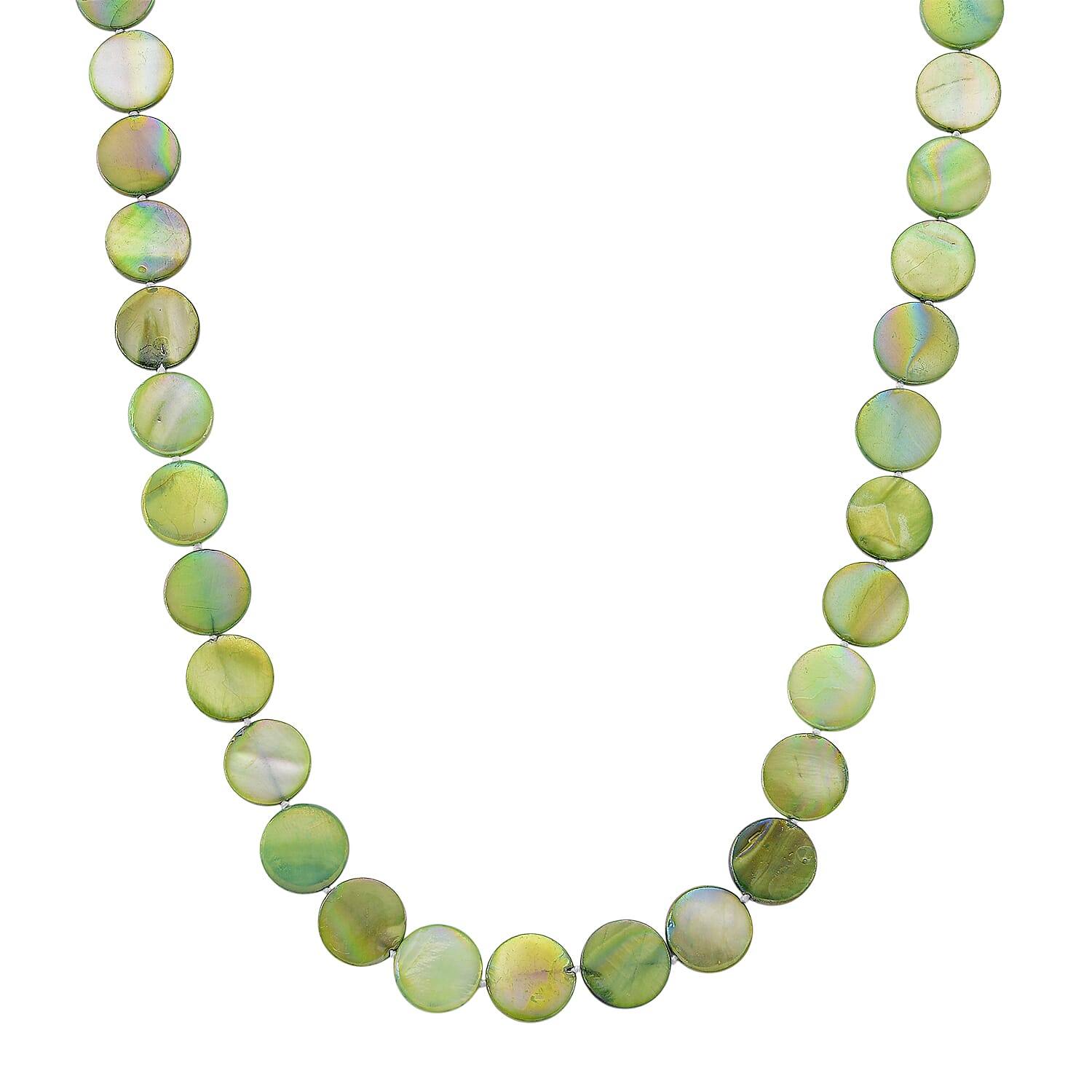 Green Coin Shell Pearl Necklace (Size - 30) 300.00 Ct. 8180083 0