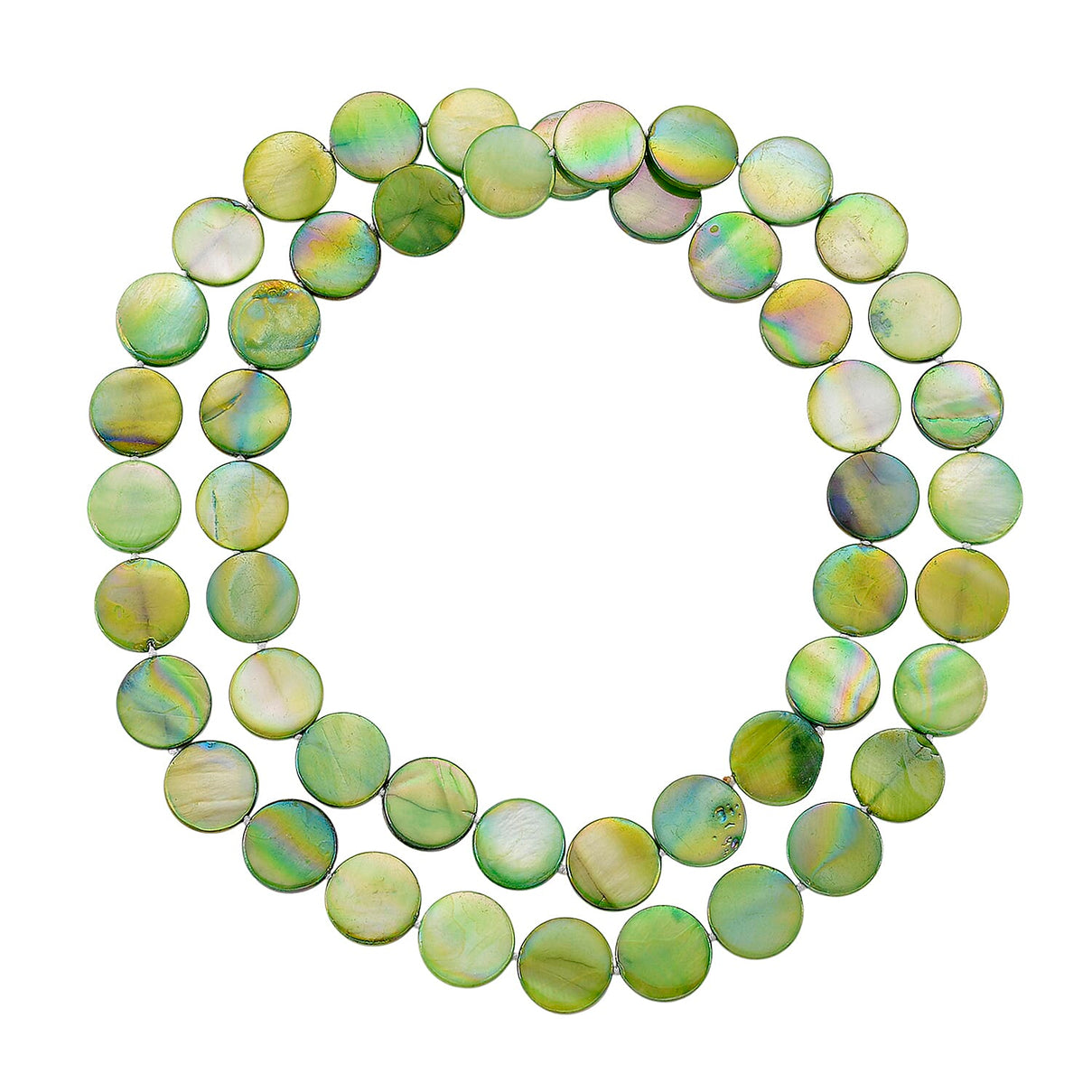 Green Coin Shell Pearl Necklace (Size - 30) 300.00 Ct. 8180083 3
