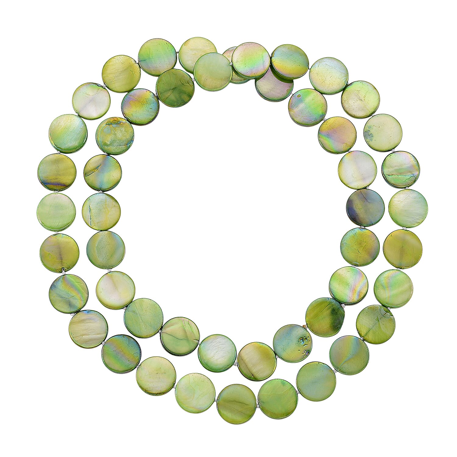 Green Coin Shell Pearl Necklace (Size - 30) 300.00 Ct. 8180083 3