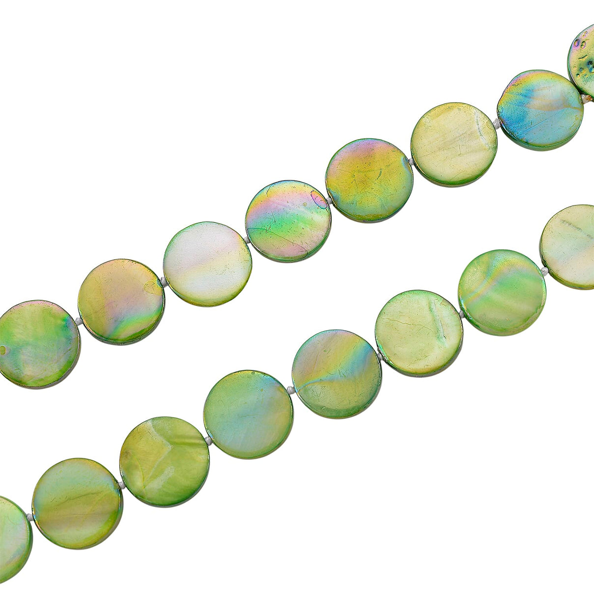 Green Coin Shell Pearl Necklace (Size - 30) 300.00 Ct. 8180083 4
