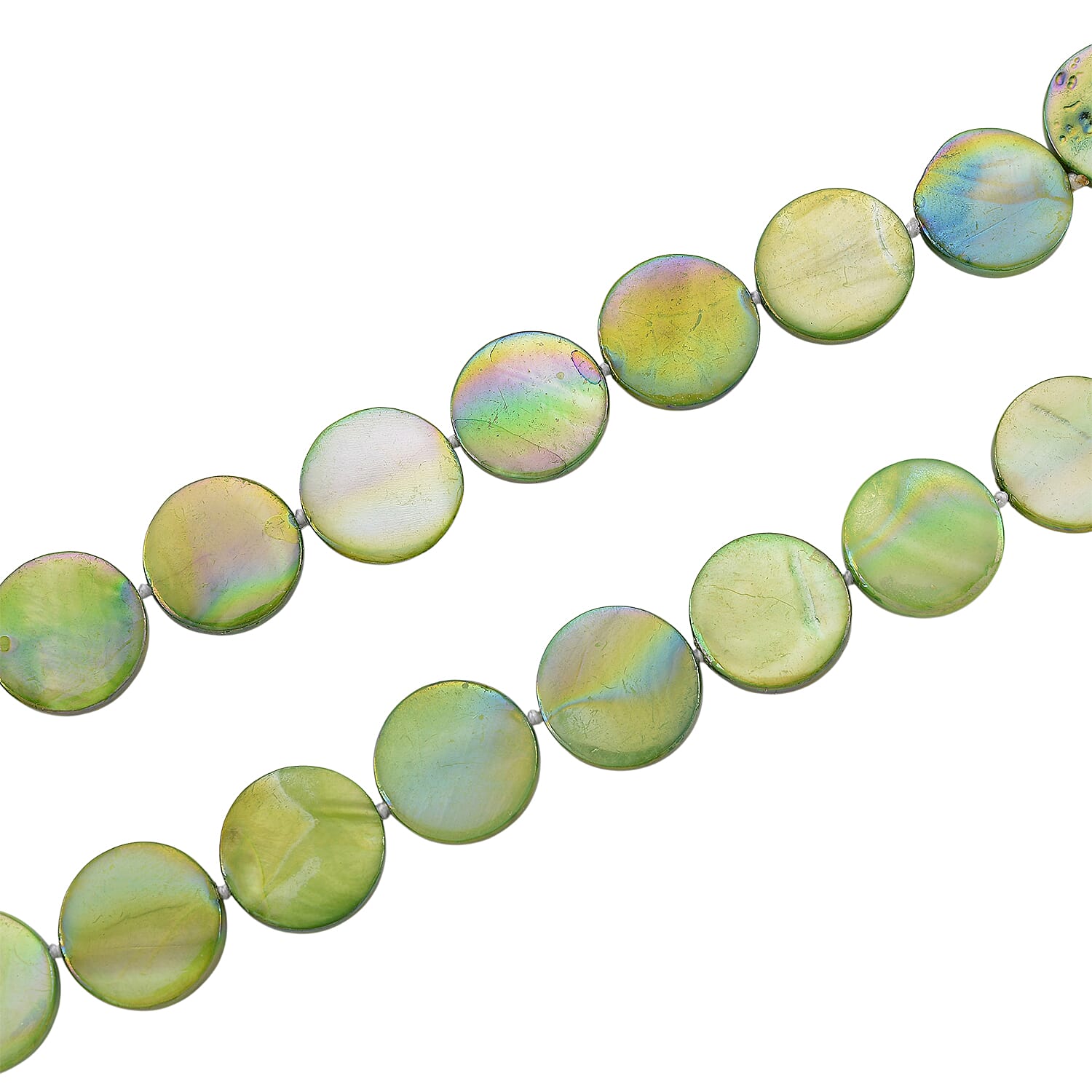 Green Coin Shell Pearl Necklace (Size - 30) 300.00 Ct. 8180083 4